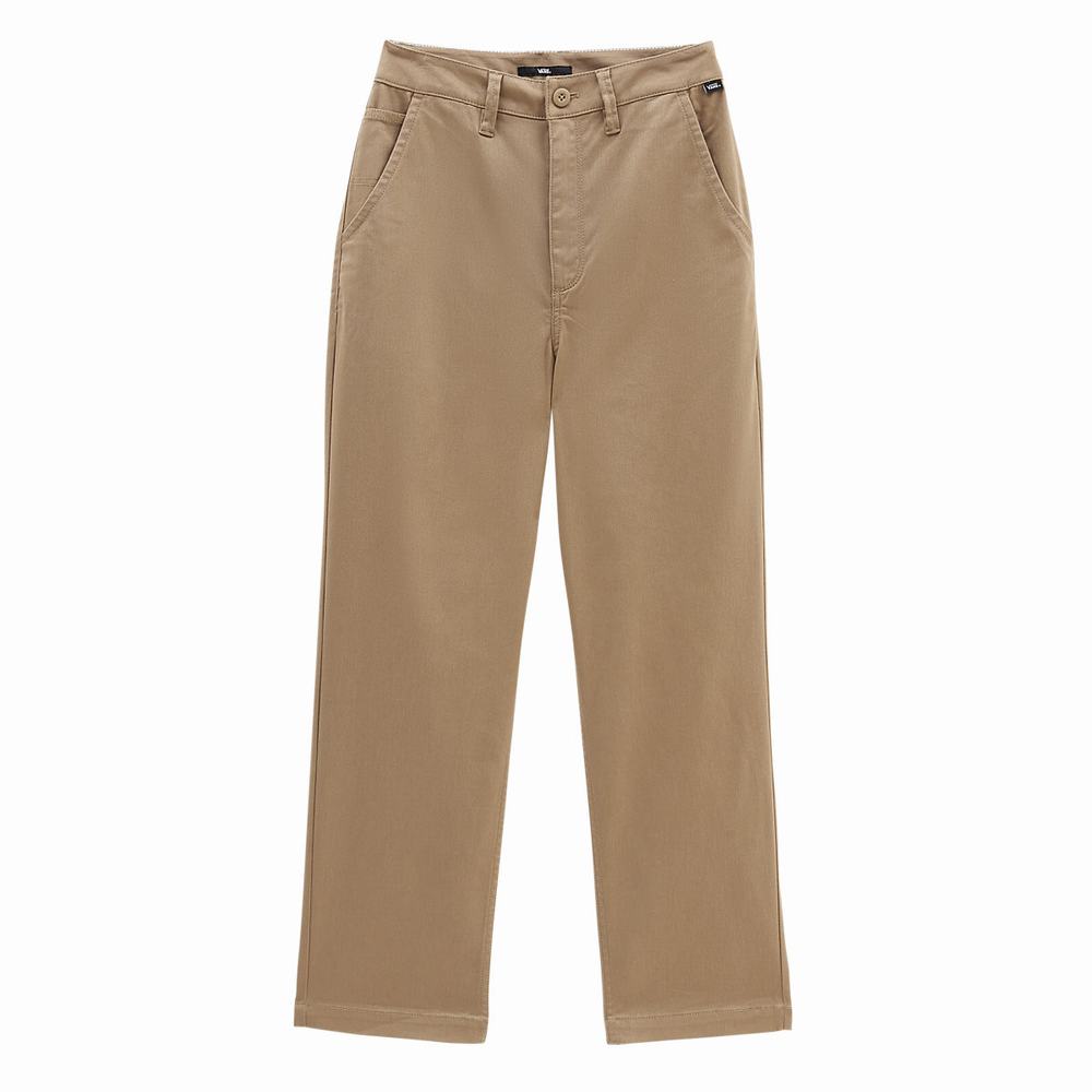 Women's Vans Authentic Chino Pants Brown | USA57403