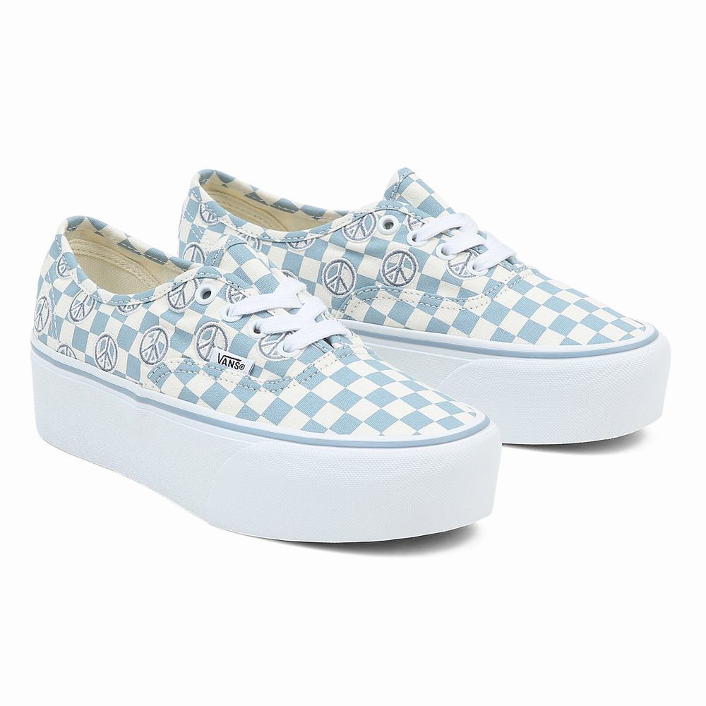 Women\'s Vans Authentic Stackform Sneakers Blue | USA29736