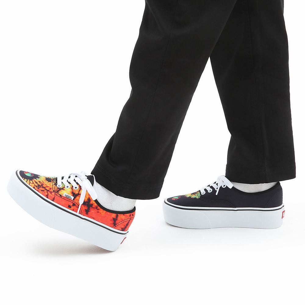 Women's Vans Authentic Stackform Sneakers Black / Multicolor | USA64385