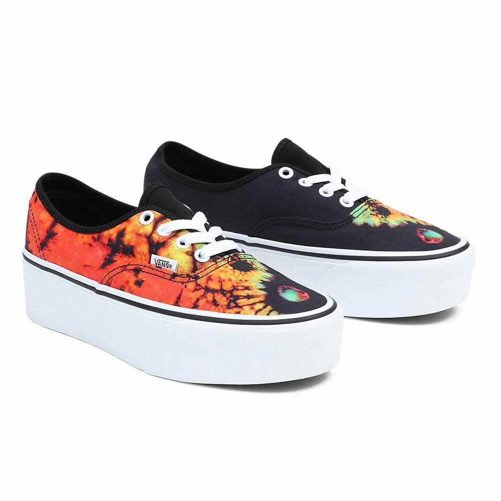 Women\'s Vans Authentic Stackform Sneakers Black / Multicolor | USA64385