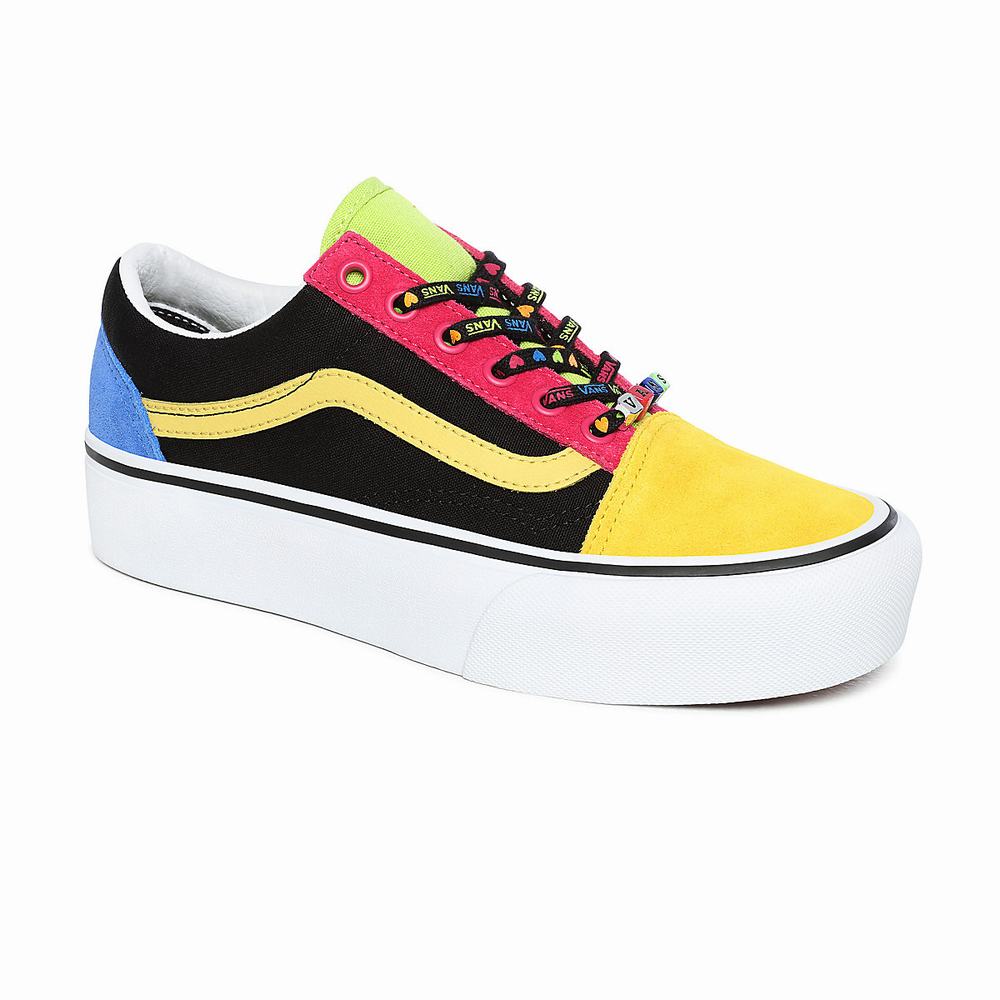 Women's Vans Beads Old Skool Platform Platform Shoes Multicolor | USA38940