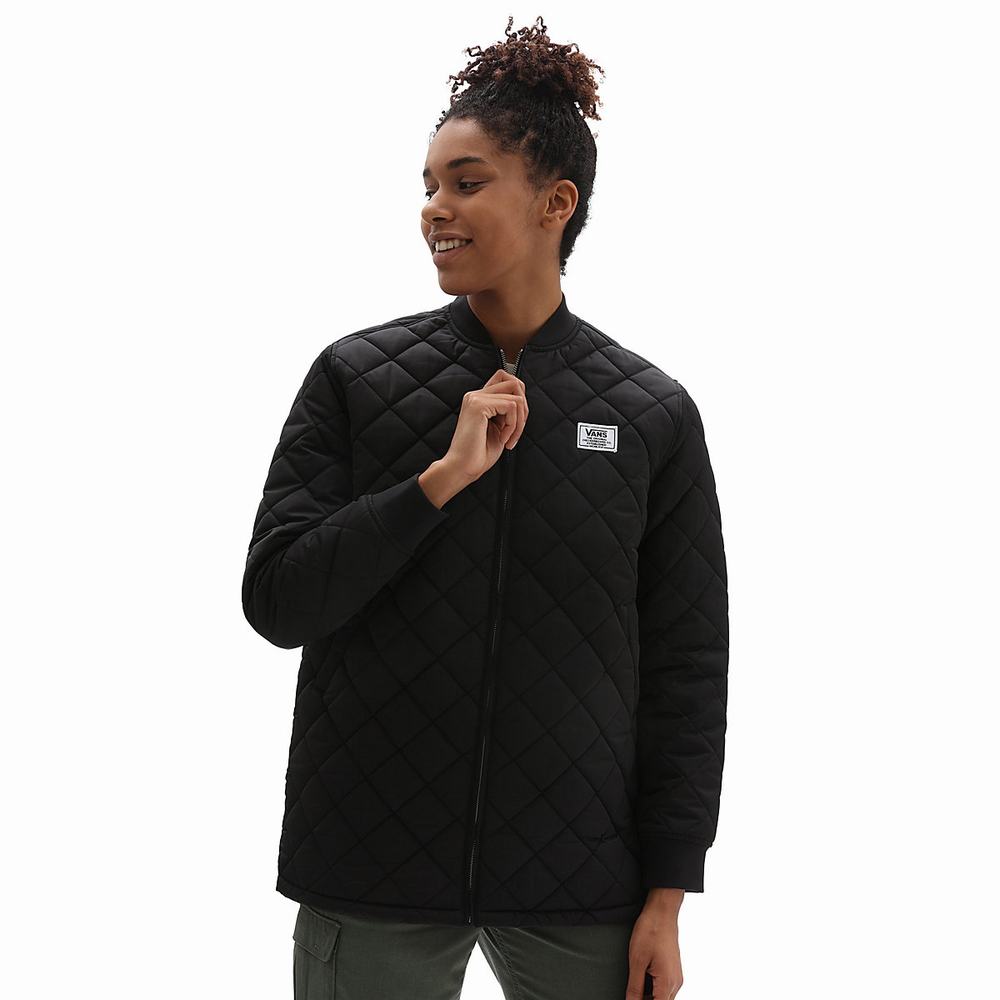 Women\'s Vans Boom Boom 66 Long Jackets Black | USA02371