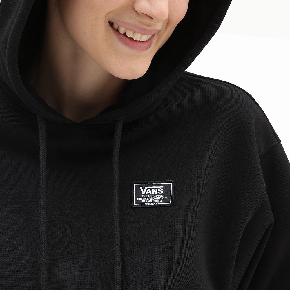 Women's Vans Boom Boom Check Hoodie Black | USA19036