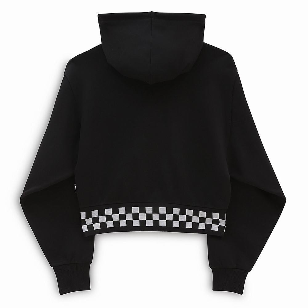 Women's Vans Boom Boom Check Hoodie Black | USA19036