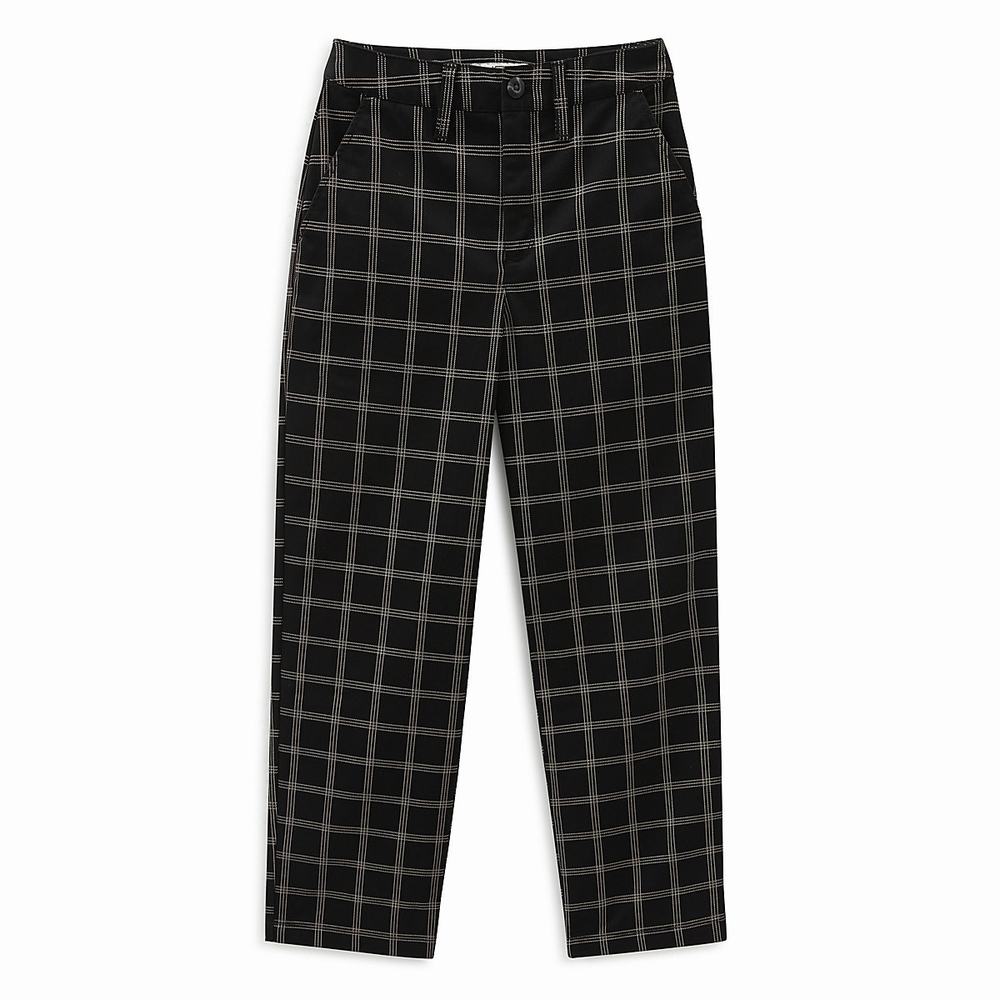 Women\'s Vans Breana Authentic Plaid Pants Black | USA27489