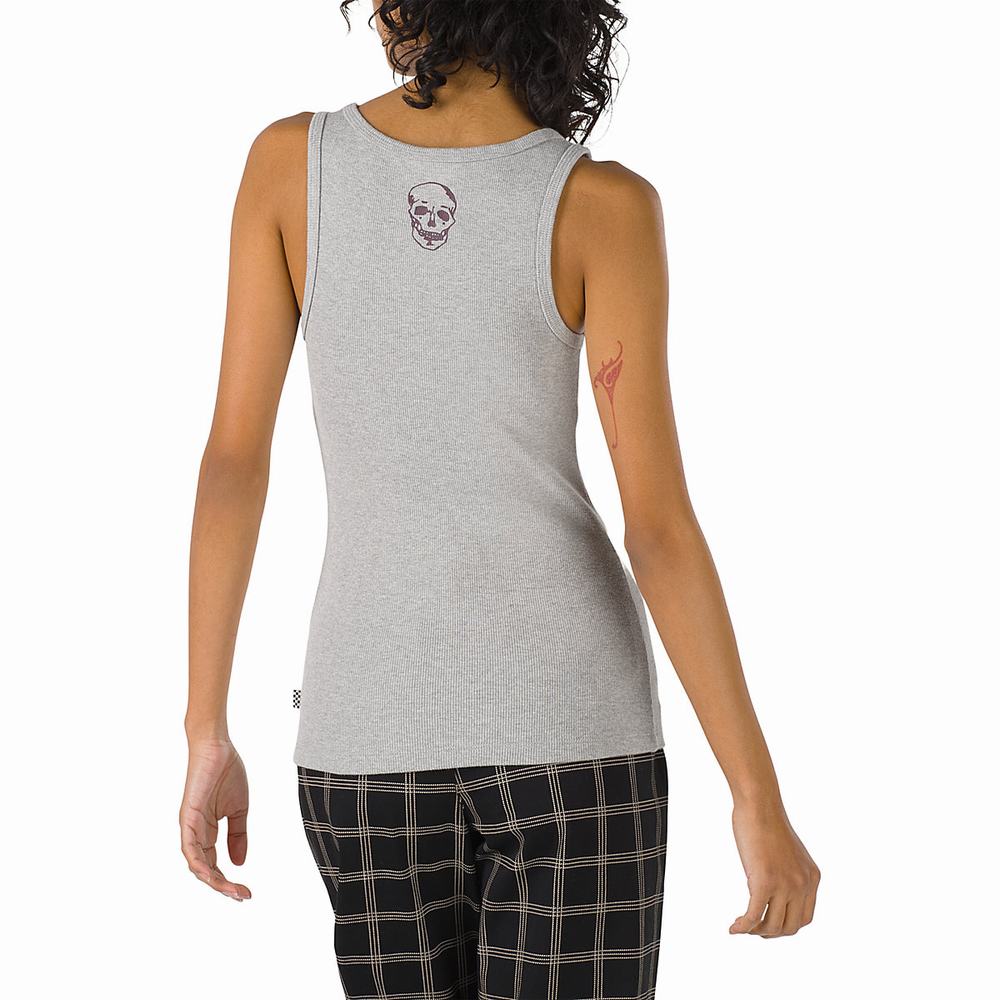 Women's Vans Breana Rib Tank Tanks Grey | USA78596