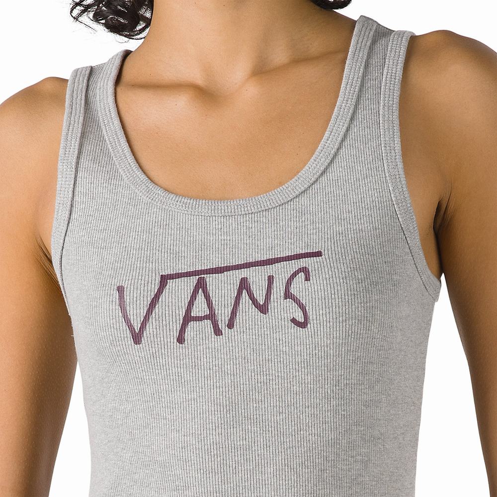 Women's Vans Breana Rib Tank Tanks Grey | USA78596