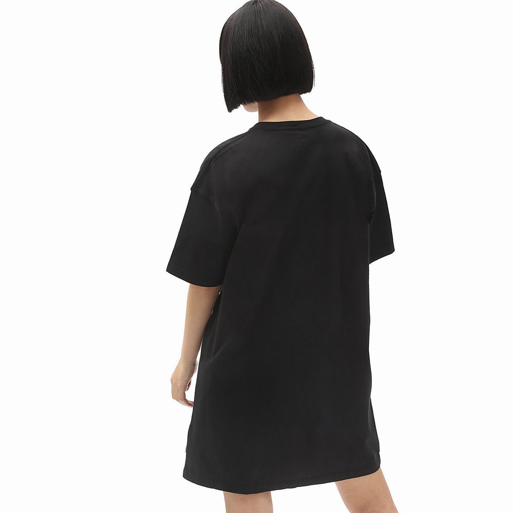 Women's Vans Center Vee Tee Dress Black | USA92078