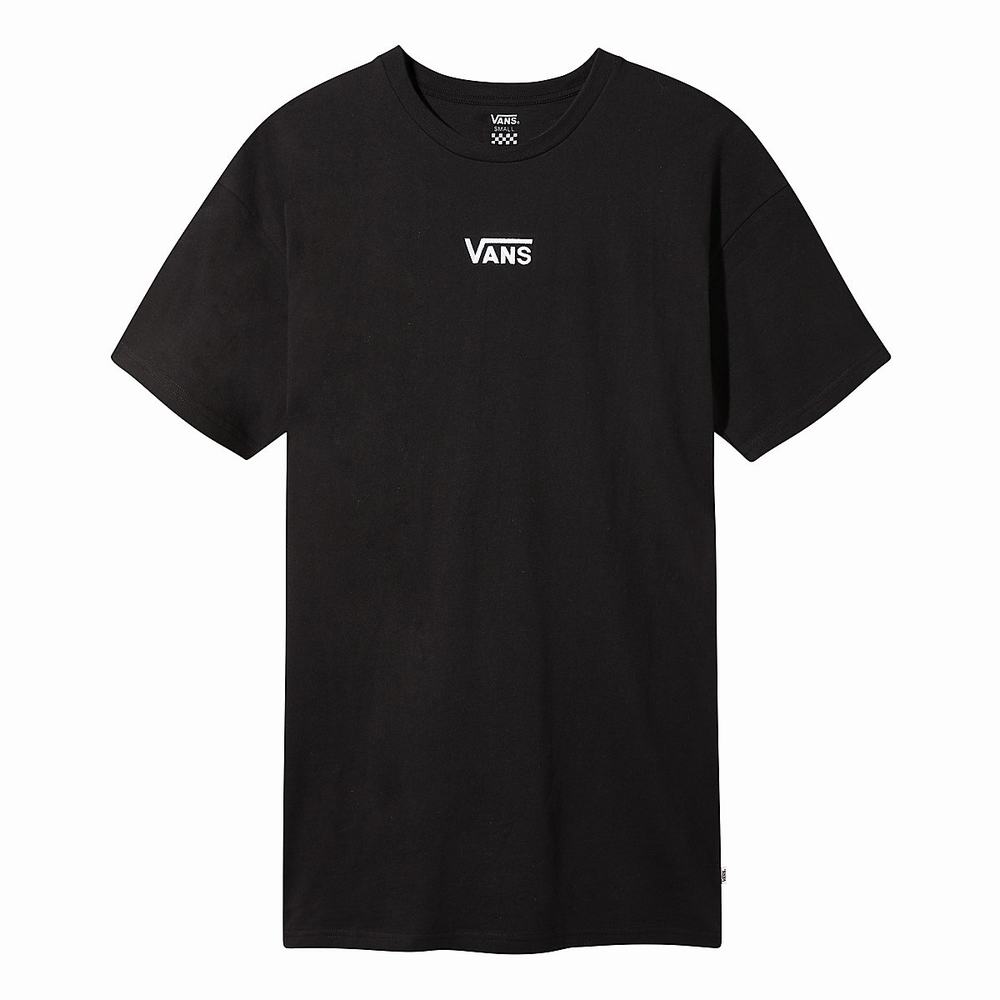 Women's Vans Center Vee Tee Dress Black | USA92078