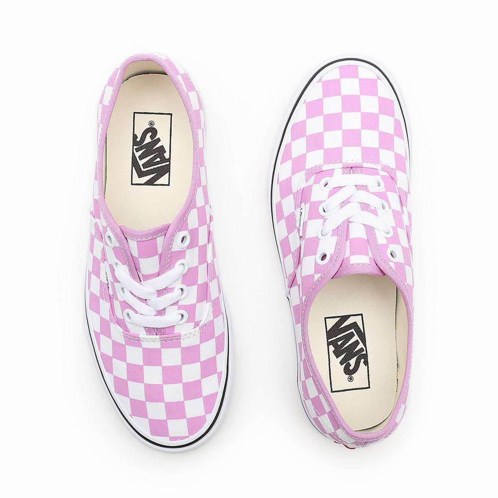 Women's Vans Checkerboard Authentic Sneakers Pink | USA02587