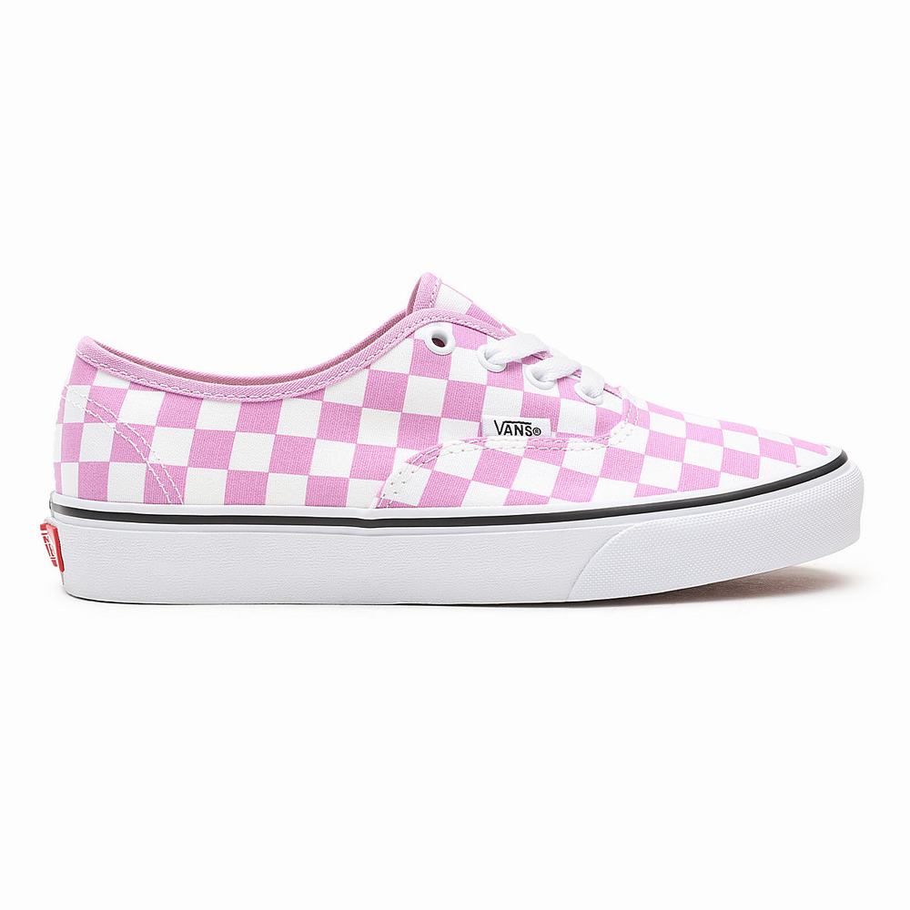 Women's Vans Checkerboard Authentic Sneakers Pink | USA02587