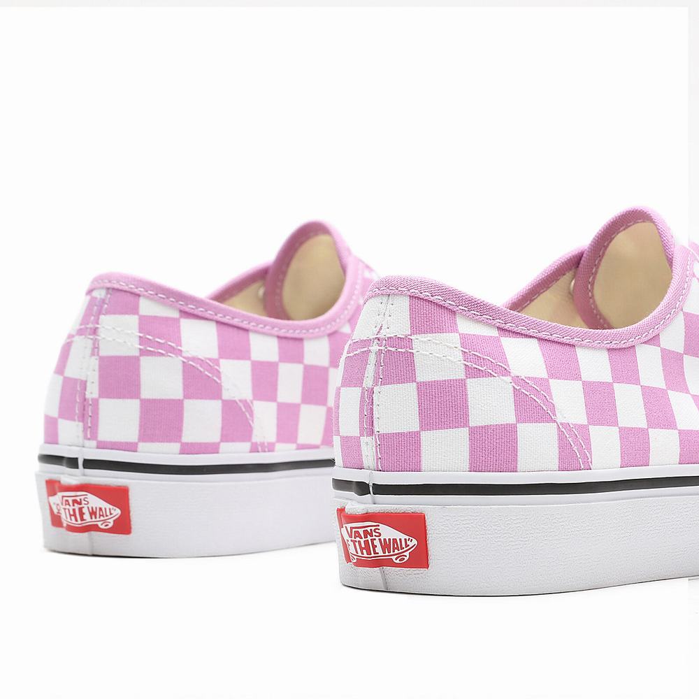 Women's Vans Checkerboard Authentic Sneakers Pink | USA02587