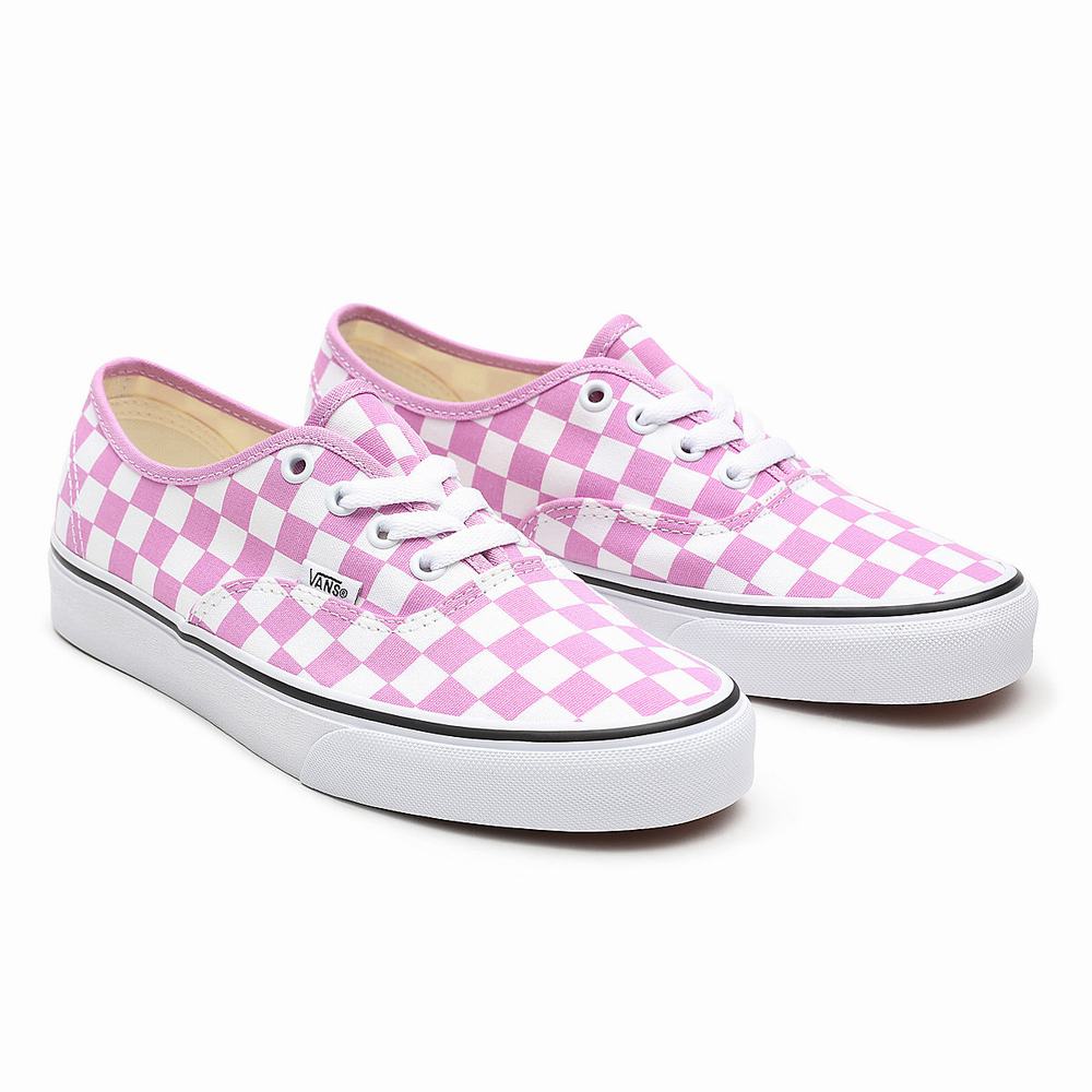 Women\'s Vans Checkerboard Authentic Sneakers Pink | USA02587