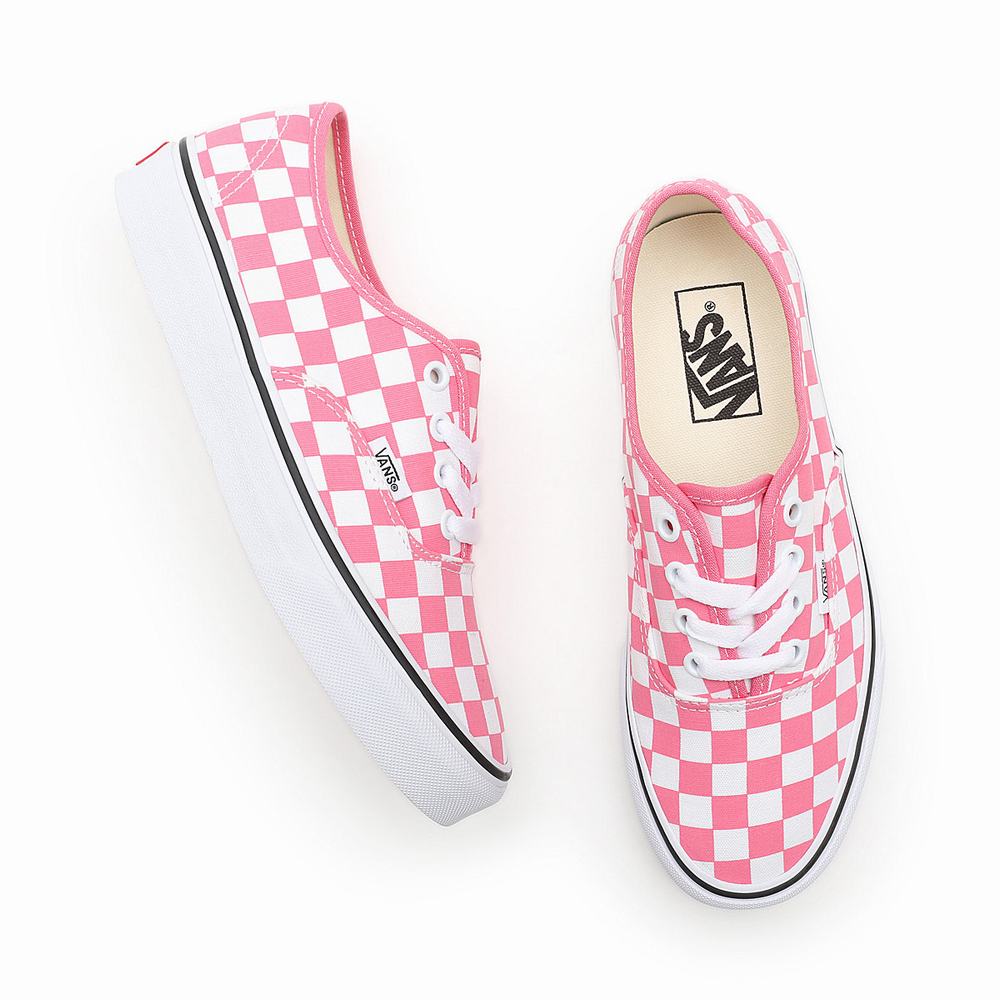 Women's Vans Checkerboard Authentic Sneakers Pink | USA91360