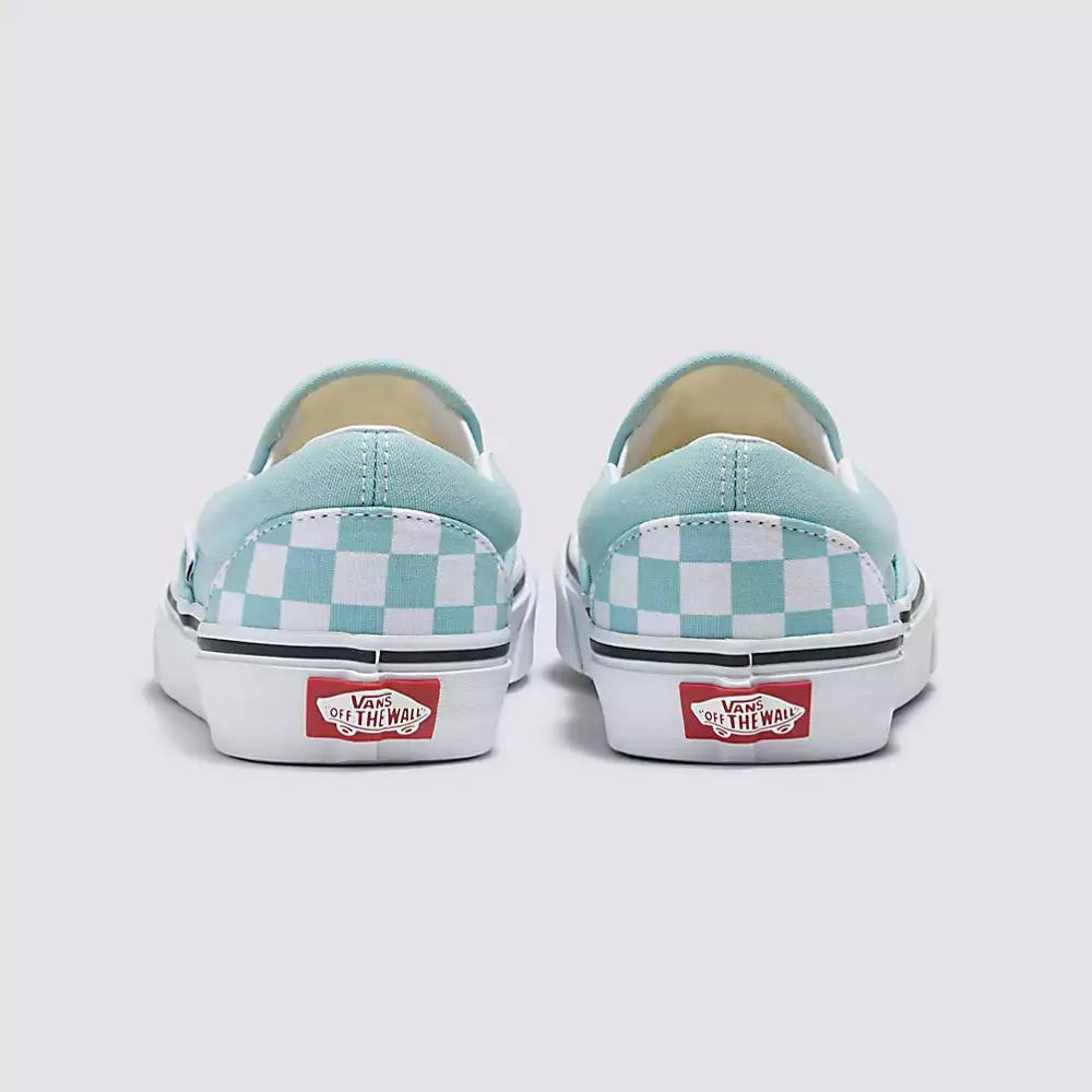 Women's Vans Checkerboard Classic Slip On Shoes Blue | USA18709