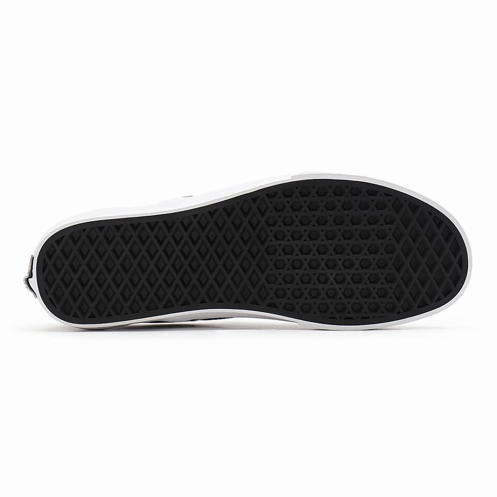 Women's Vans Checkerboard Classic Slip On Shoes Black | USA30215