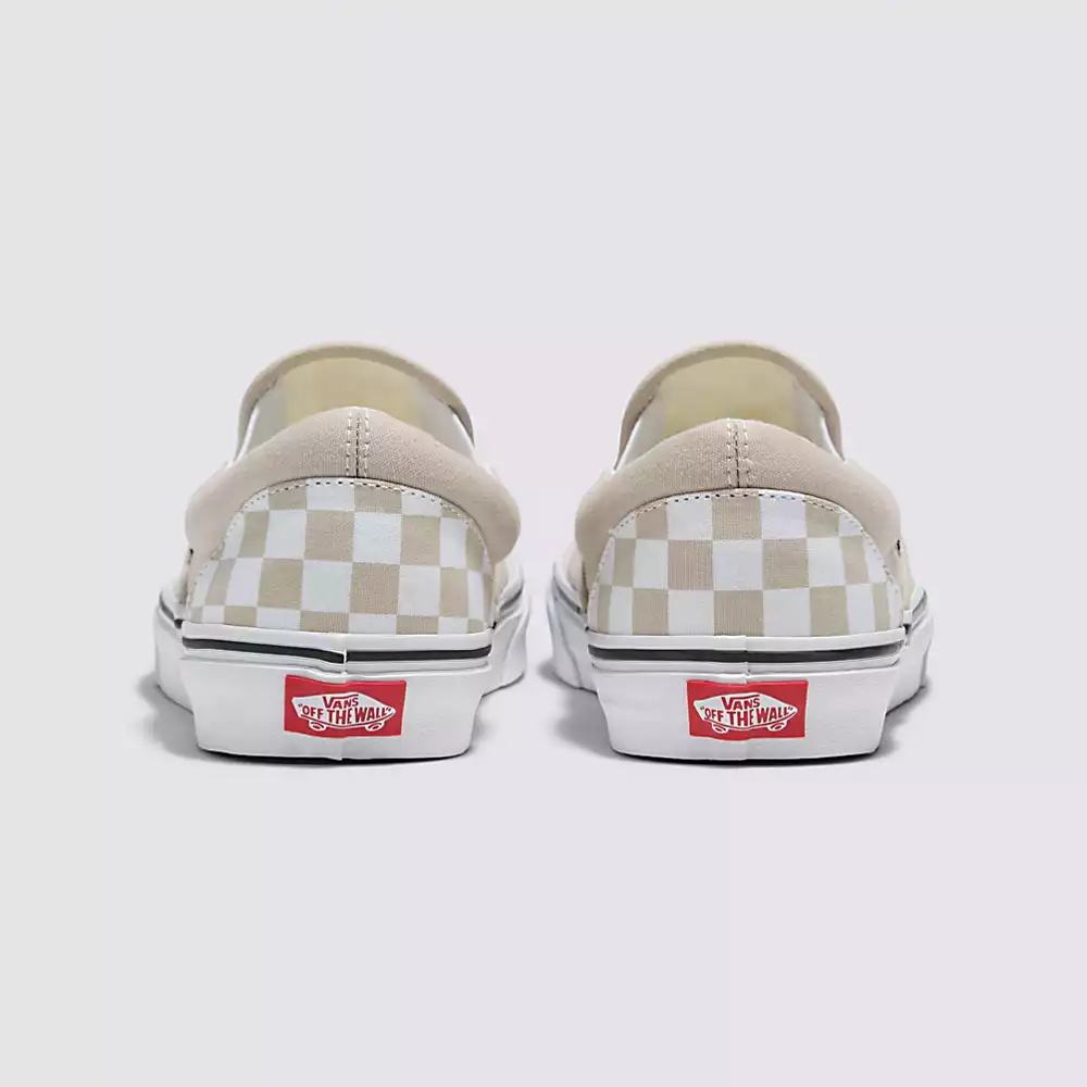 Women's Vans Checkerboard Classic Slip On Shoes Grey White | USA64823