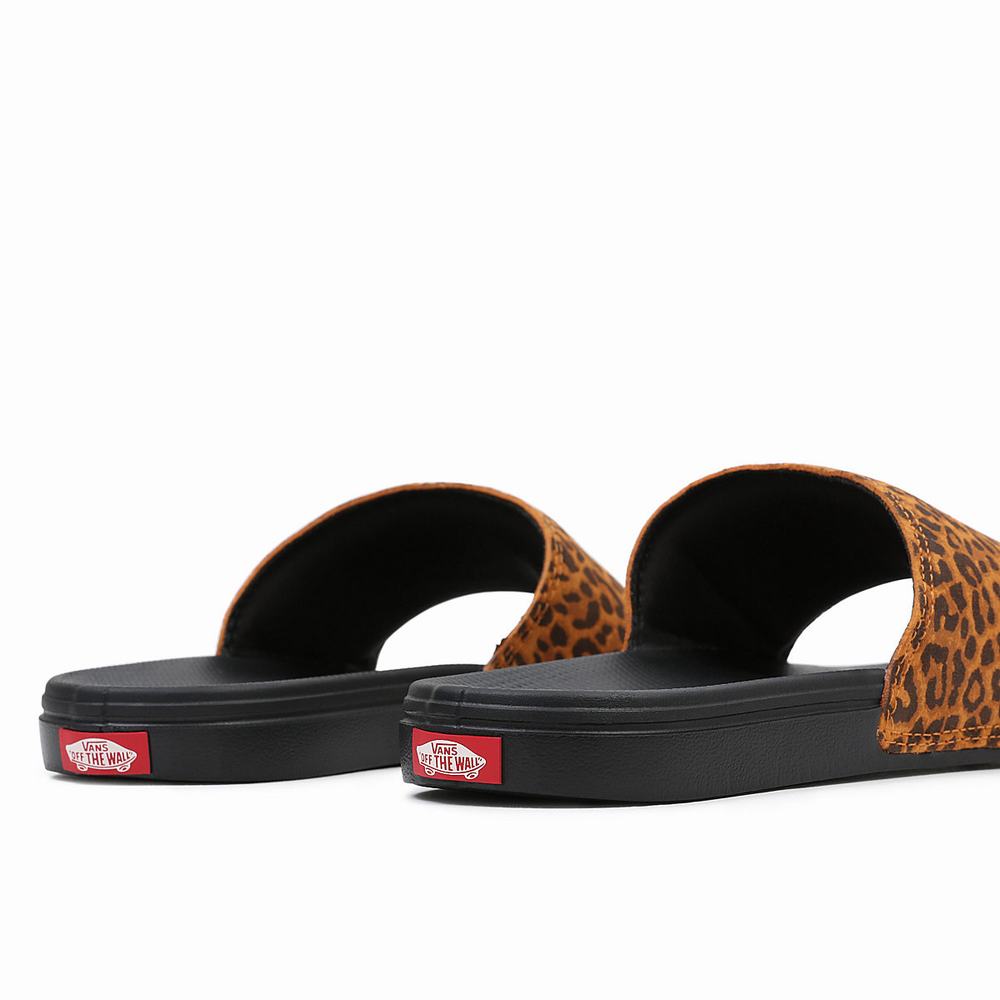 Women's Vans Cheetah La Costa Slides Beige | USA45129