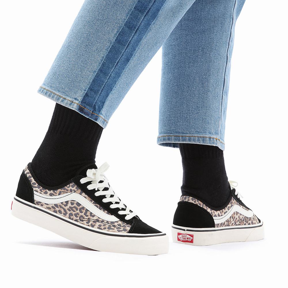 Women's Vans Cheetah Style 36 Decon Sf Sneakers Black / Brown | USA73215