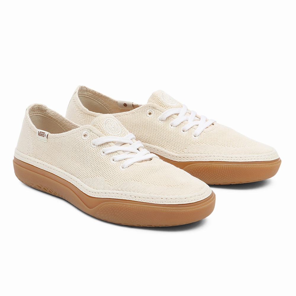 Women\'s Vans Circle Vee Sneakers Beige | USA58132