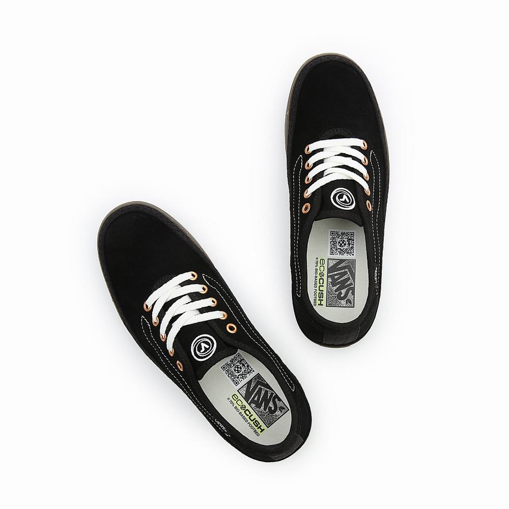 Women's Vans Circle Vee Sneakers Black | USA05123