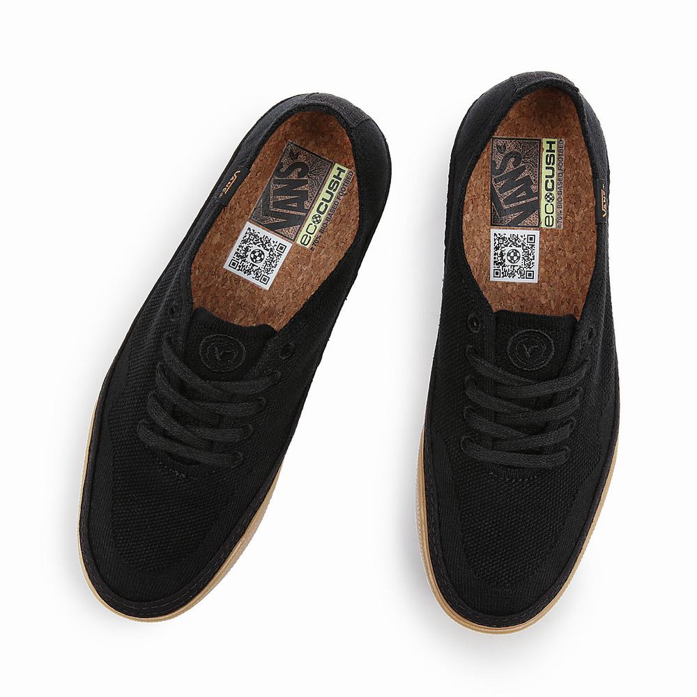 Women's Vans Circle Vee Sneakers Black | USA62784