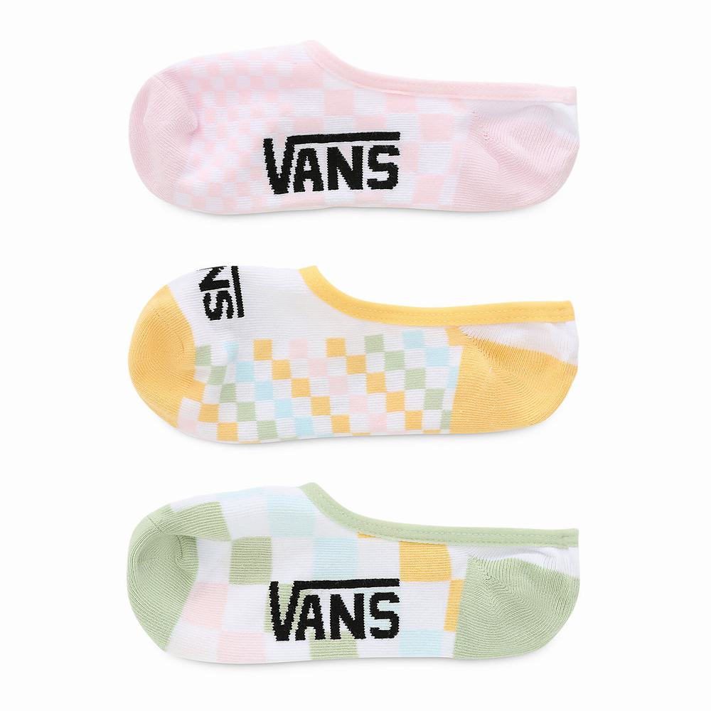 Women\'s Vans Classic Check Canoodle 6.5-10 3Pk Socks Multicolor | USA28091