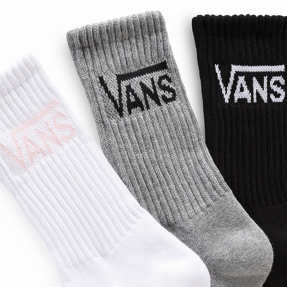 Women's Vans Classic Crew (3 pairs) Socks Multicolor | USA59803