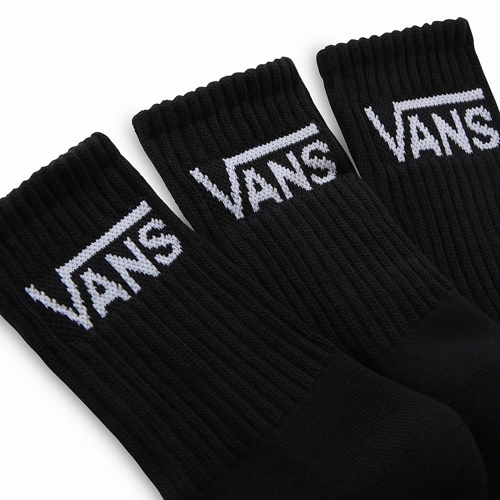 Women's Vans Classic Crew (3 pairs) Socks Black | USA91263