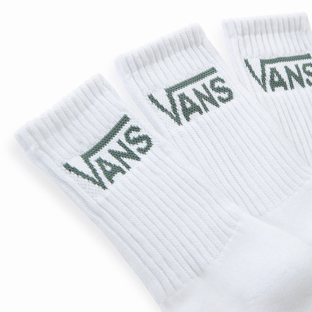 Women's Vans Classic Crew (3 pairs) Socks White | USA97123