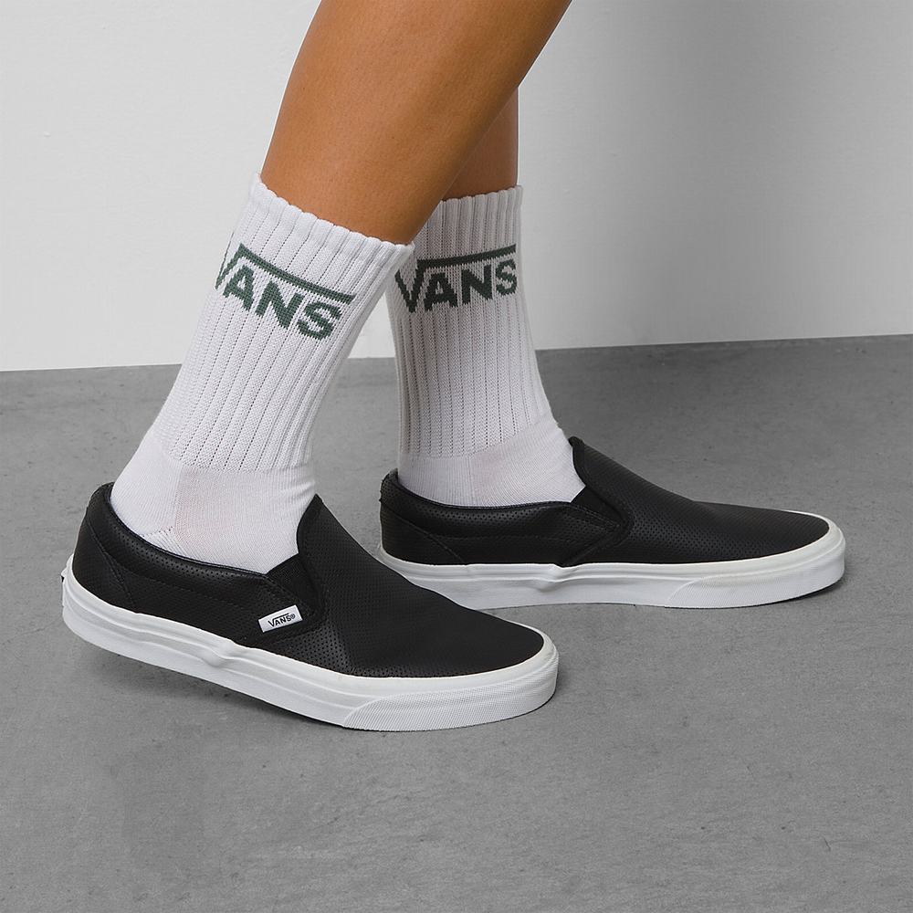 Women's Vans Classic Crew (3 pairs) Socks White | USA97123