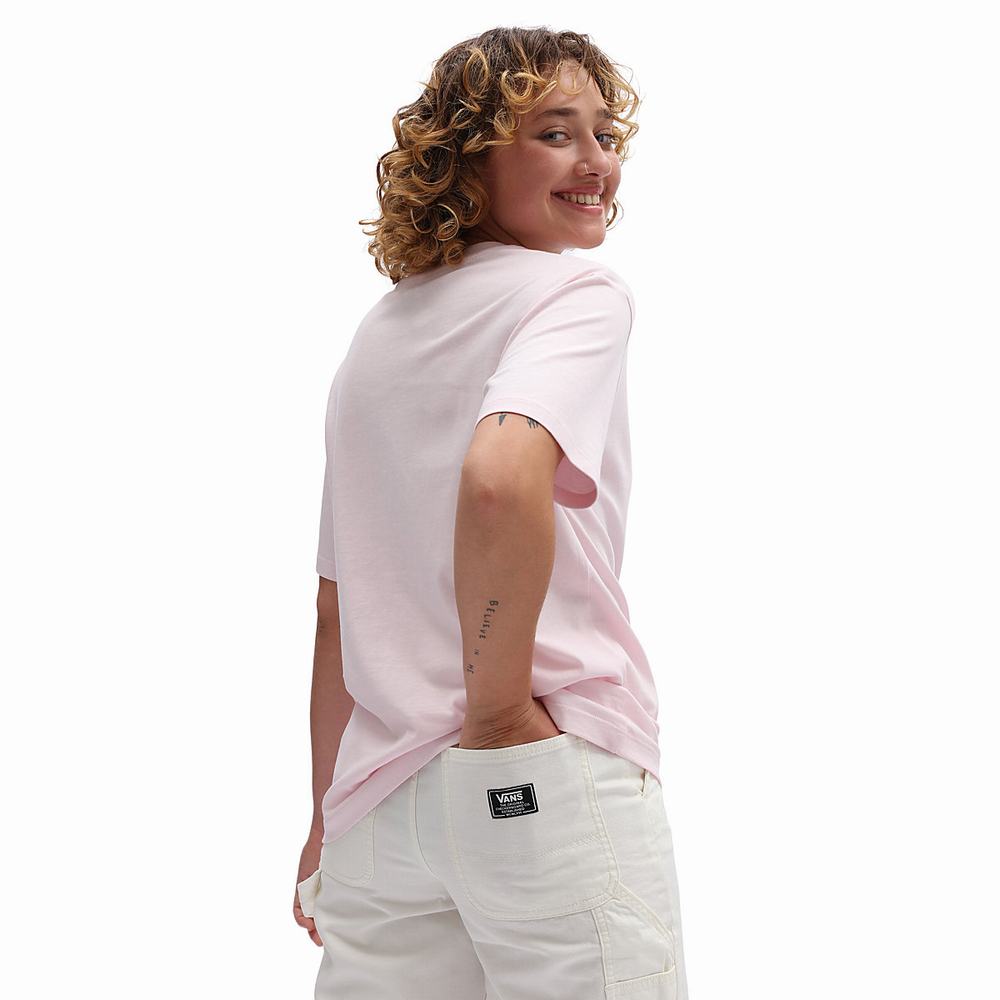 Women's Vans Classic Patch Pocket T Shirts Pink | USA30725