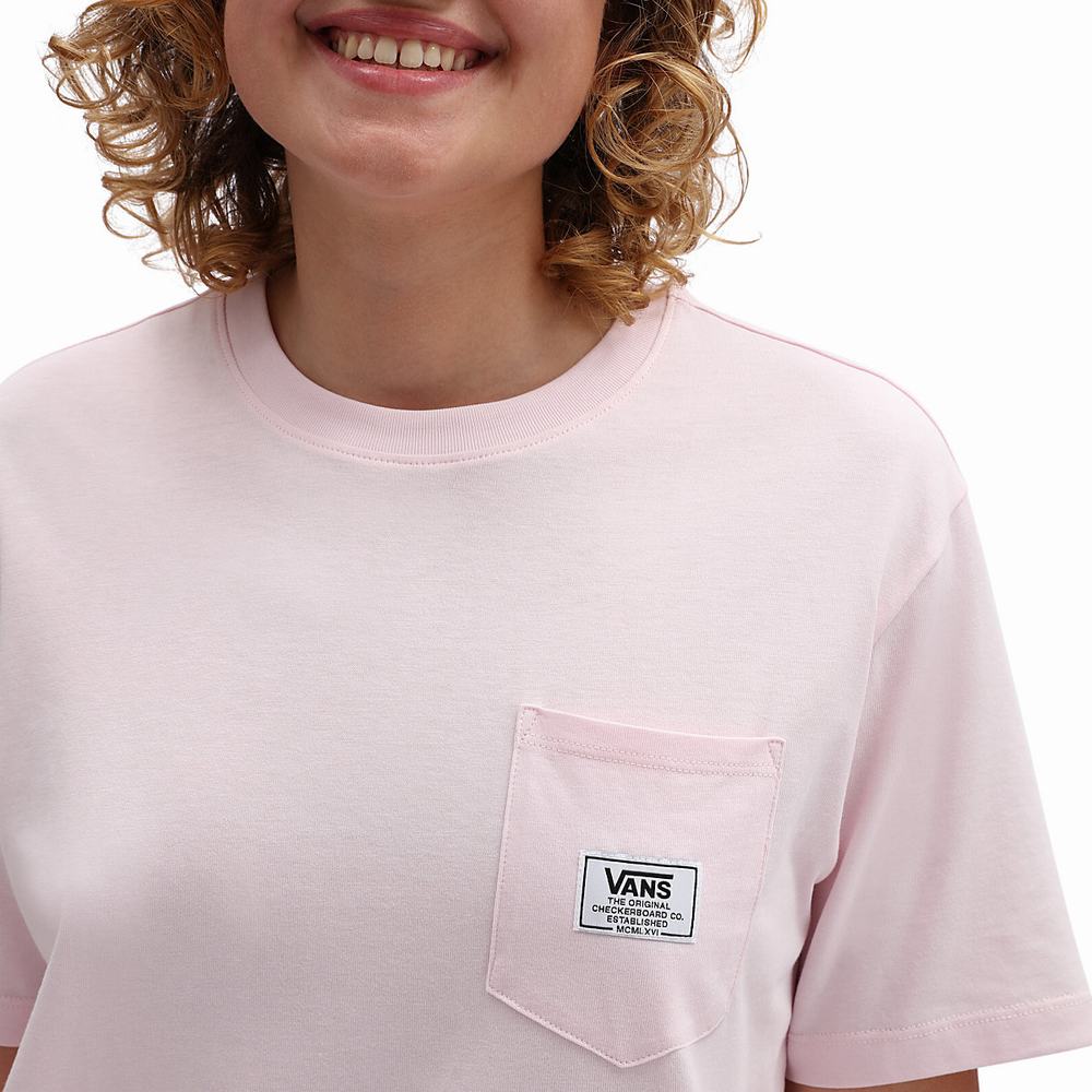 Women's Vans Classic Patch Pocket T Shirts Pink | USA30725