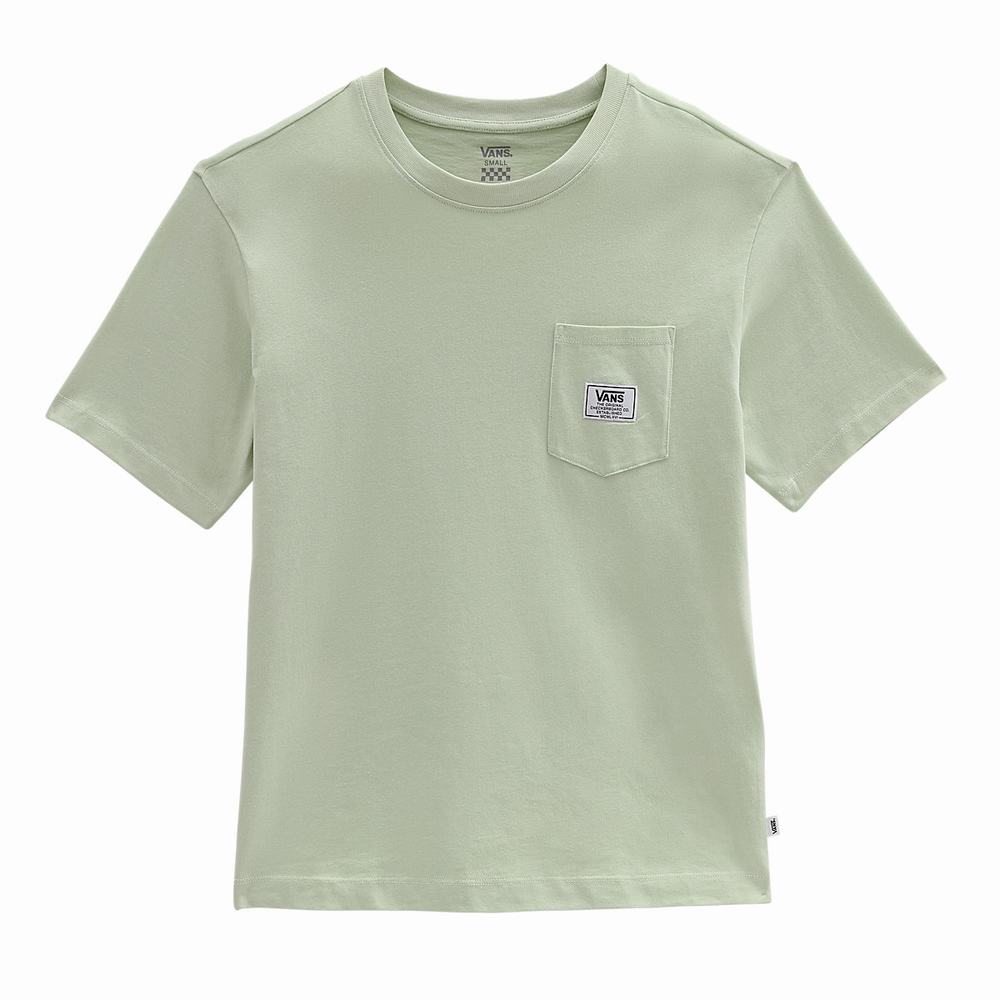 Women's Vans Classic Patch Pocket T Shirts Green | USA39501