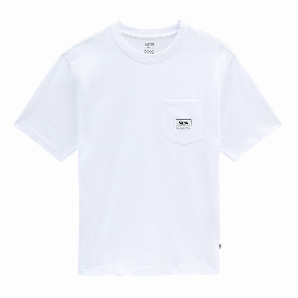 Women's Vans Classic Patch Pocket T Shirts White | USA63870