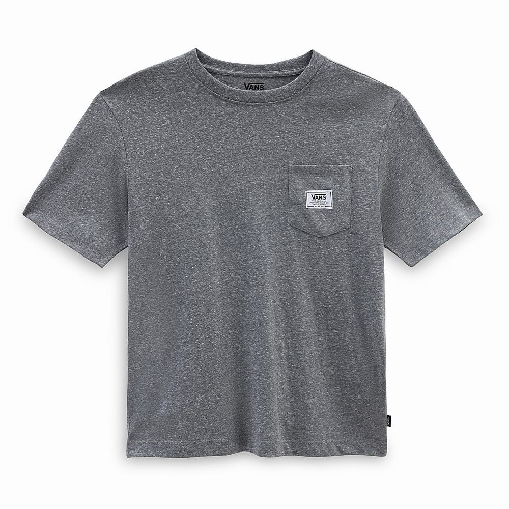 Women's Vans Classic Patch Pocket T Shirts Grey | USA76154