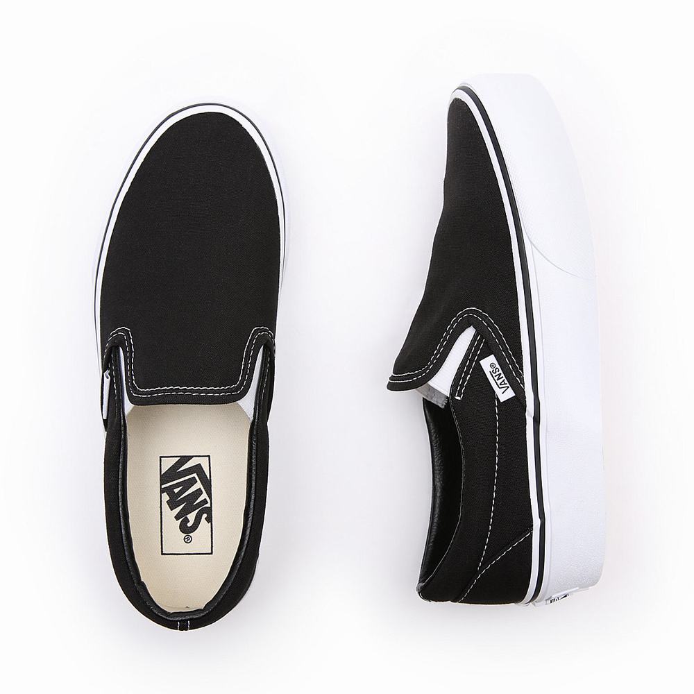 Women's Vans Classic Slip-On Platform Slip On Shoes Black | USA78529