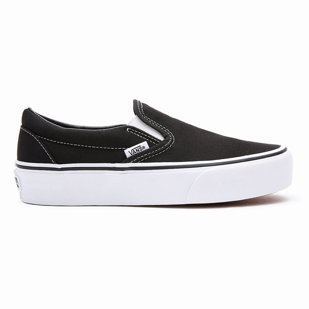 Women's Vans Classic Slip-On Platform Slip On Shoes Black | USA78529