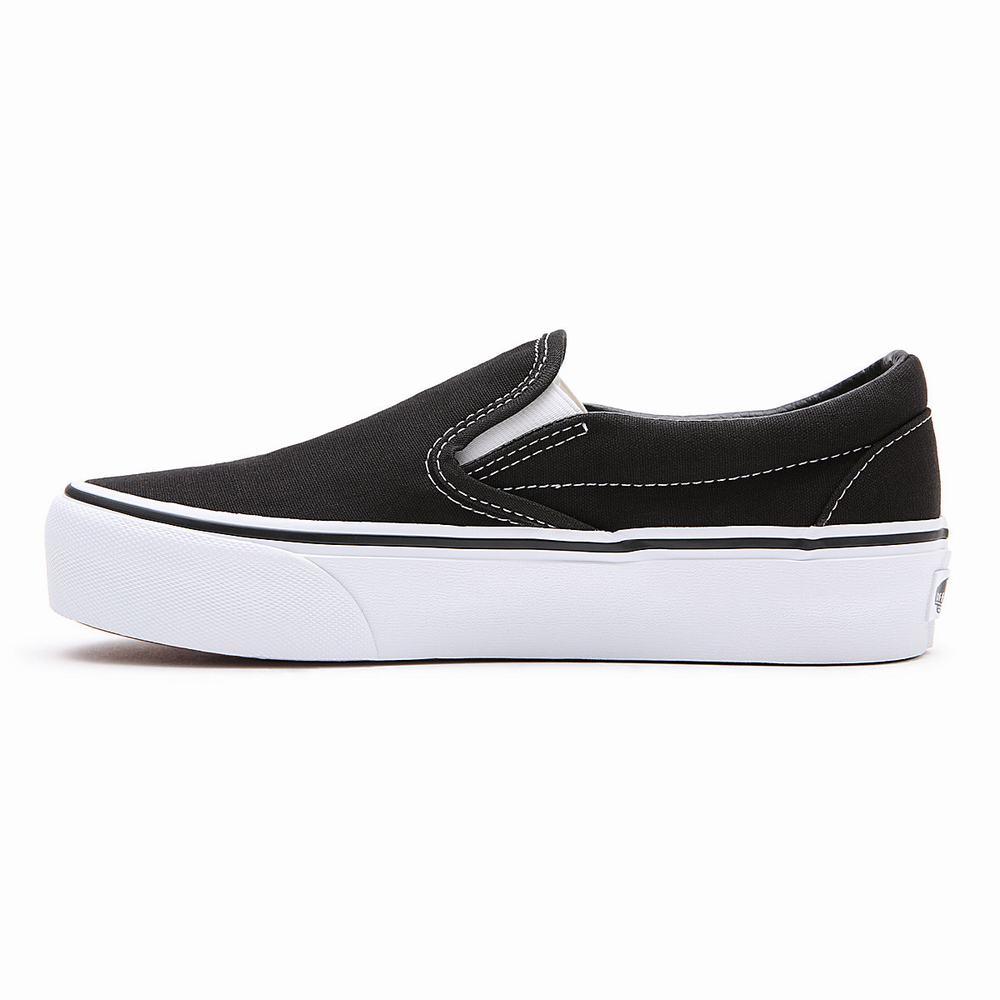 Women's Vans Classic Slip-On Platform Slip On Shoes Black | USA78529