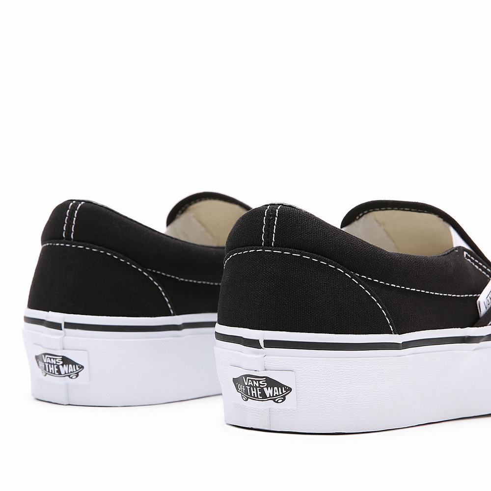 Women's Vans Classic Slip-On Platform Slip On Shoes Black | USA78529