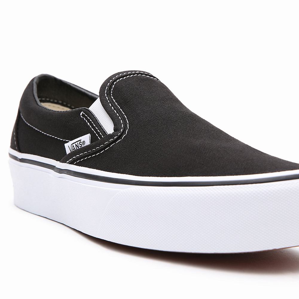 Women's Vans Classic Slip-On Platform Slip On Shoes Black | USA78529