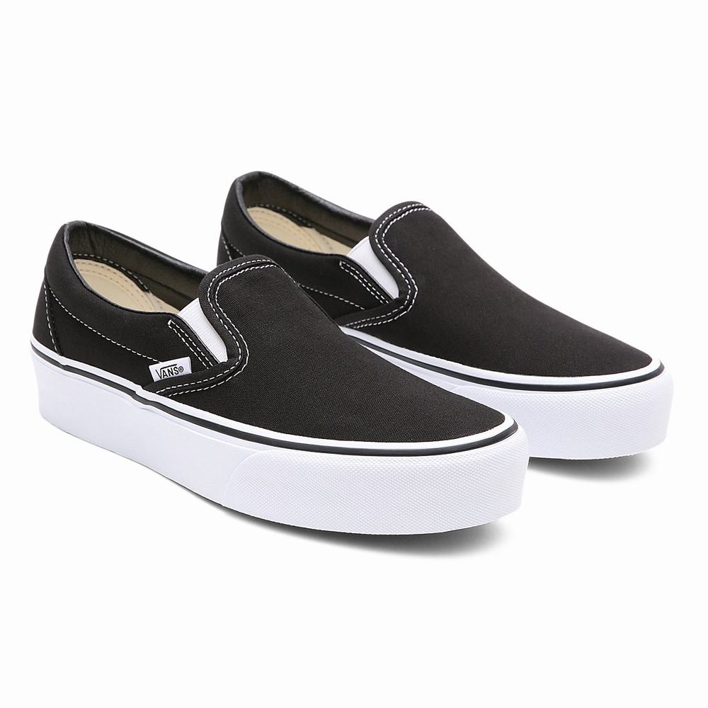 Women\'s Vans Classic Slip-On Platform Slip On Shoes Black | USA78529