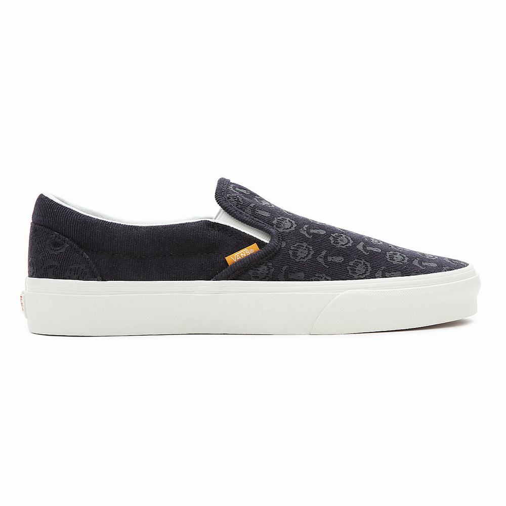 Women's Vans Classic Slip On Shoes Blue | USA87054