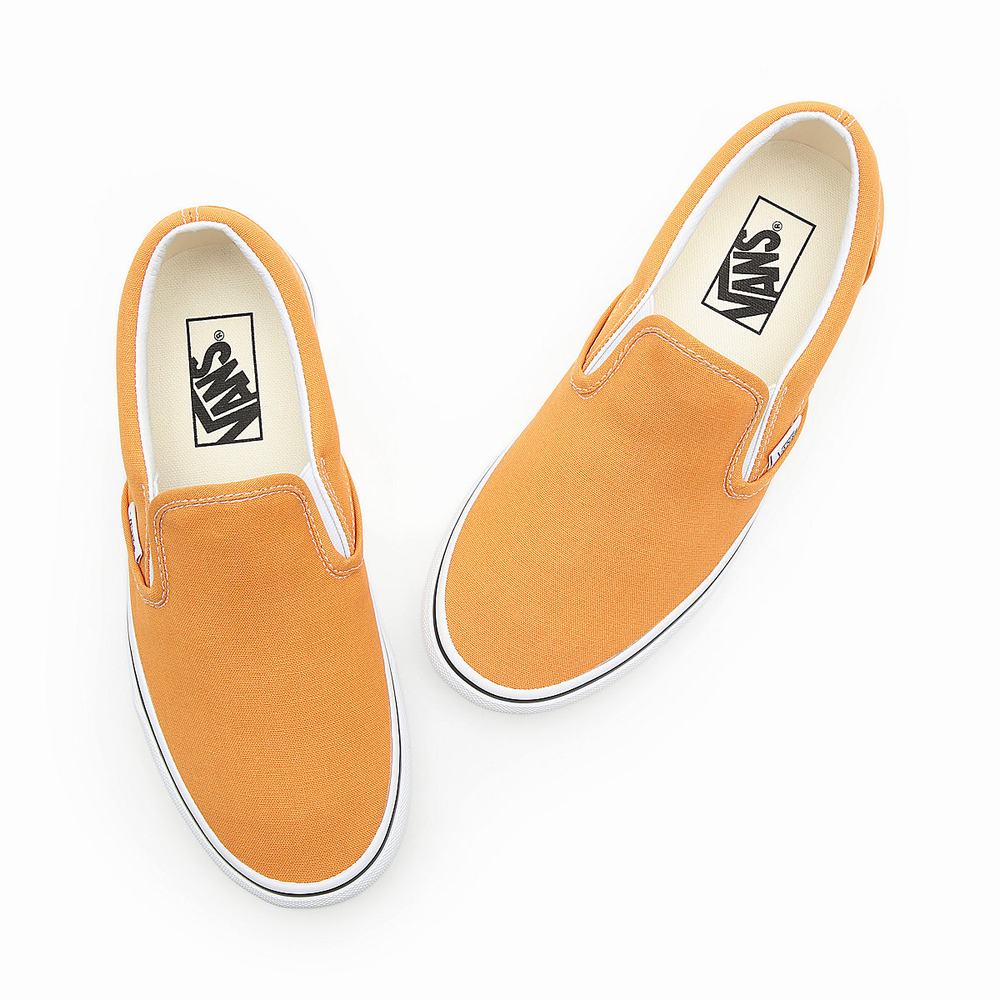 Women's Vans Classic Slip On Shoes Yellow | USA08173