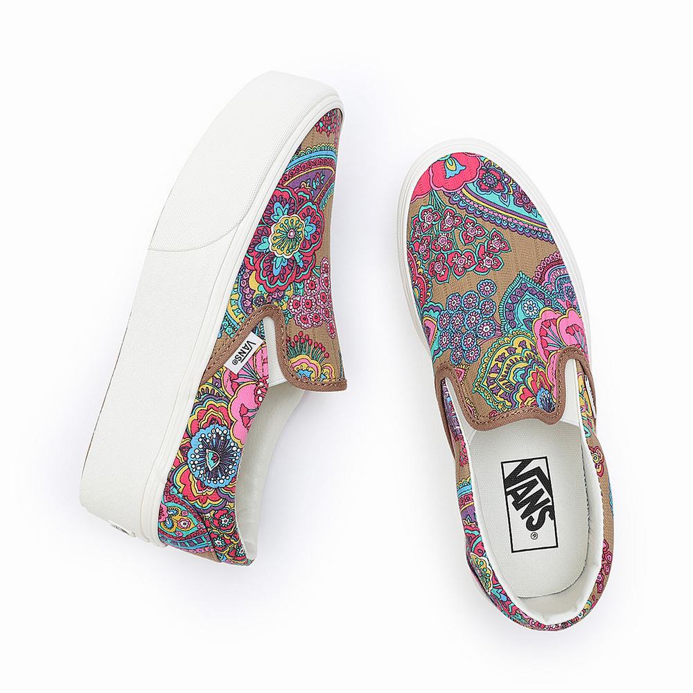 Women's Vans Classic Slip-On Stackform Slip On Shoes Multicolor | USA17852