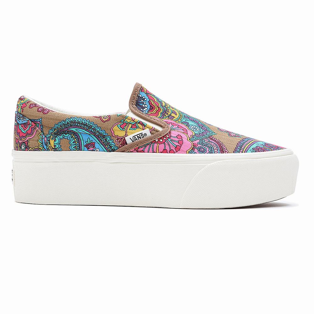 Women's Vans Classic Slip-On Stackform Slip On Shoes Multicolor | USA17852