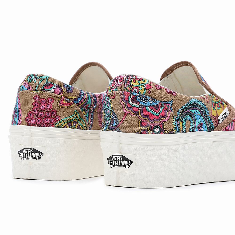 Women's Vans Classic Slip-On Stackform Slip On Shoes Multicolor | USA17852