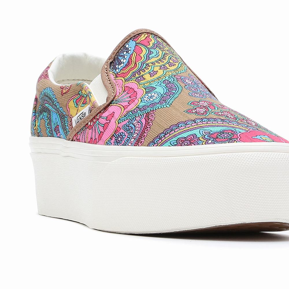 Women's Vans Classic Slip-On Stackform Slip On Shoes Multicolor | USA17852