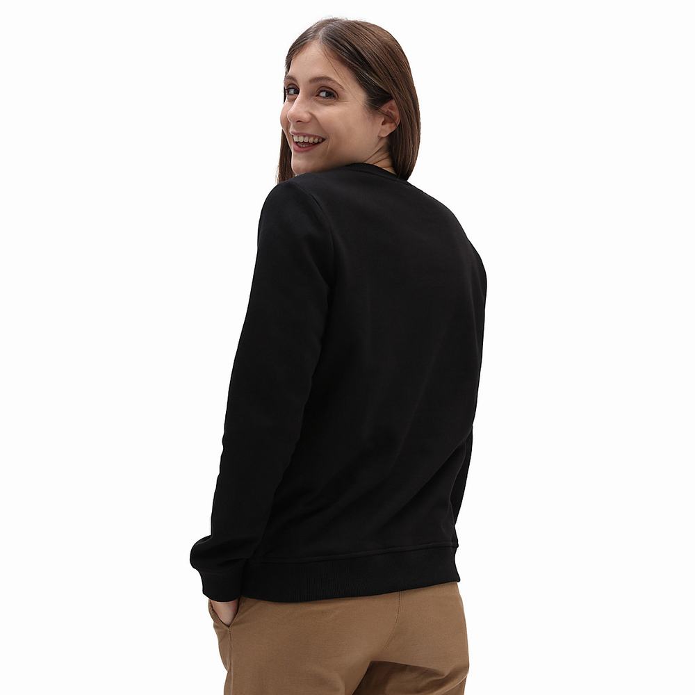 Women's Vans Classic V Crew Sweatshirts Black | USA12463