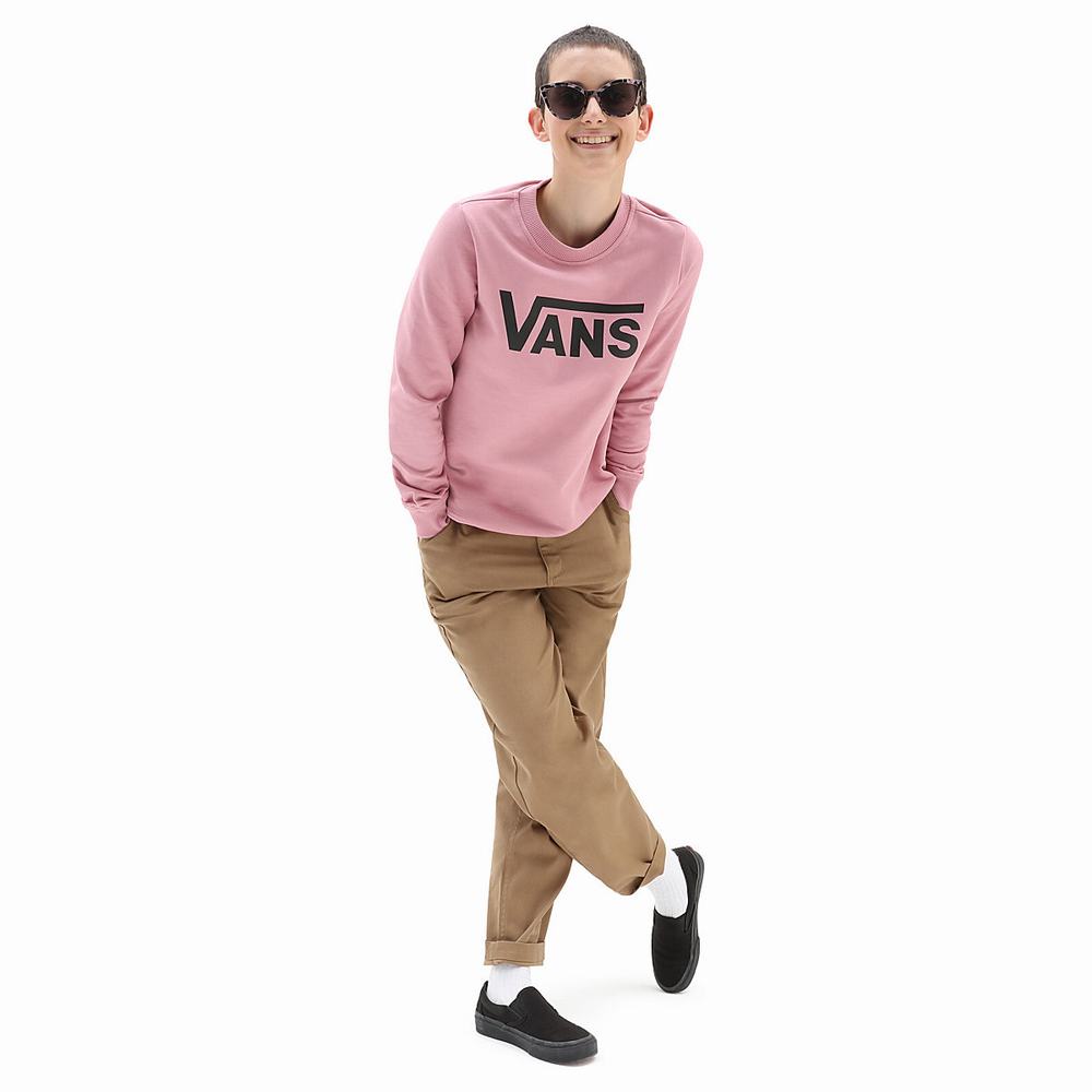 Women's Vans Classic V Crew Sweatshirts Pink | USA20736